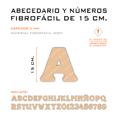 Kit Letras Y Números Fibrofácil 15 Cm.