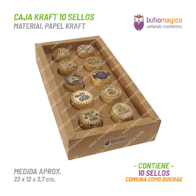 Caja Kraft (vacía) para 10 Sellos BuhoMagico