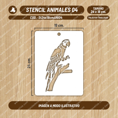 Stencil Animales 04 de 24 x 18cm