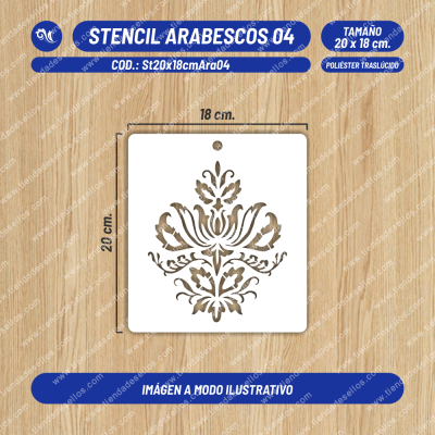 Stencil Arabescos 04 de 20 x 18cm