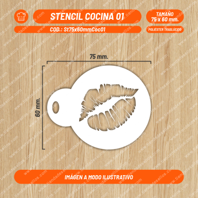 Stencil Cocina 01 de 75 x 60mm