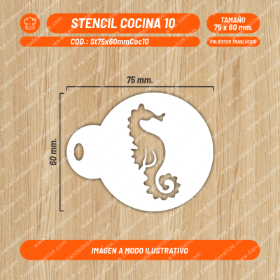 Stencil Cocina 10 de 75 x 60mm