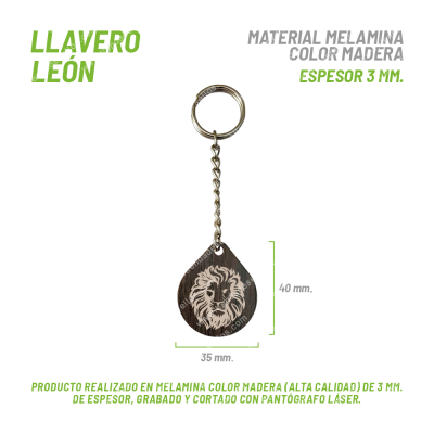 Llavero Madera León
