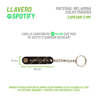 Llavero Madera Spotify