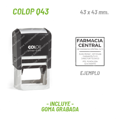 Sello Cuadrado Colop Printer Q43