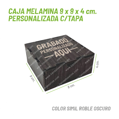 Caja Melamina 9 x 9 x 4 cm Personalizada c/ Tapa
