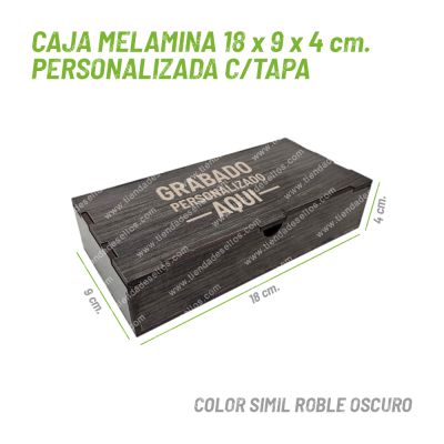 Caja Melamina 18 x 9 x 4 cm Personalizada c/ Tapa