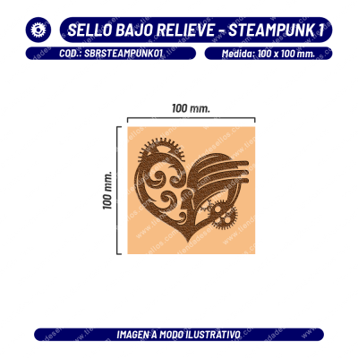 Sello Bajo Relieve - Steampunk 01