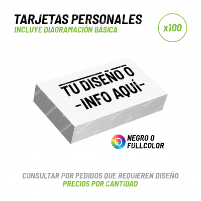 Tarjetas Personales x 100