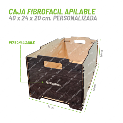 Caja FibroFacil Apilable 40x24x20cm Personalizada