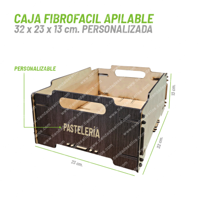 Caja FibroFacil Apilable 32 x 23 x 13cm Personalizada