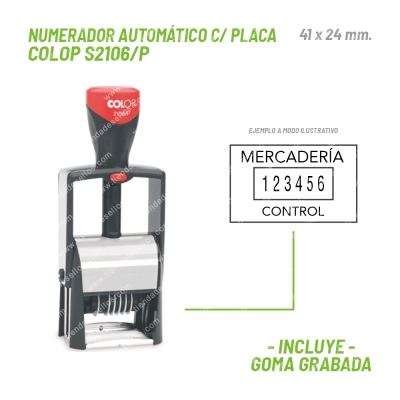 Numerador Automatico con Placa Colop S2106/P