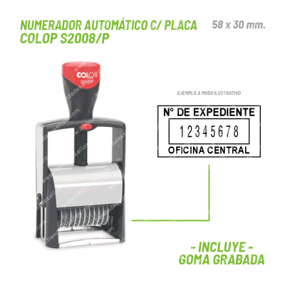 Numerador Automatico con Placa Colop S2008/P