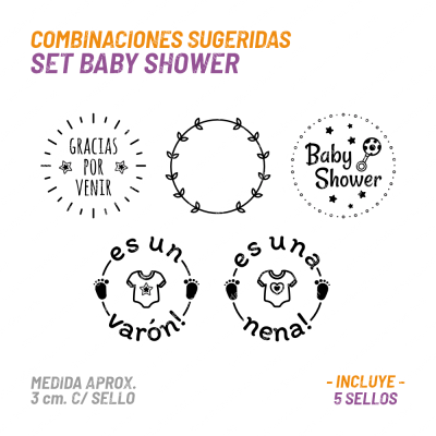 Set 5 Sellos Buho Baby