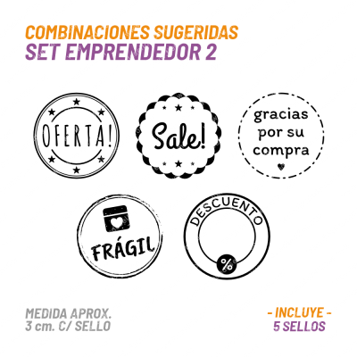 Set 5 Sellos Buho Emprendedores 2