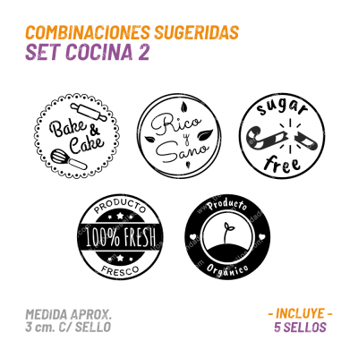 Set 5 Sellos Buho Cocina 2