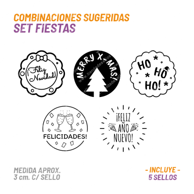 Set 5 Sellos Buho Fiestas