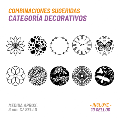 Set 10 Sellos Buho Decorativos