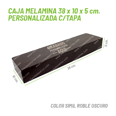 Caja Melamina 38x10x5cm Personalizada c/ Tapa