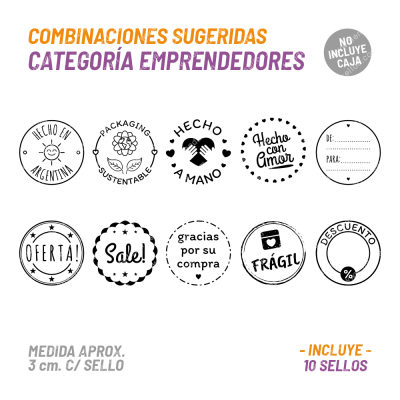 Kit 10 Sellos Emprendedores BuhoMagico