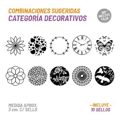 Kit 10 Sellos Decorativos BuhoMagico