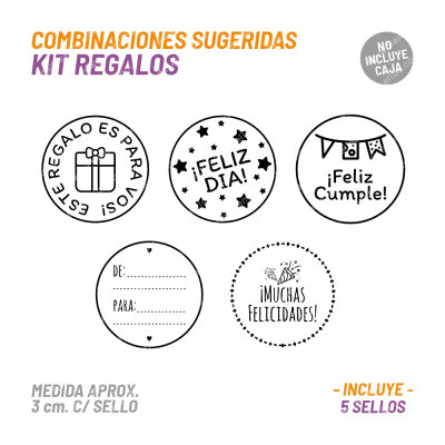 Kit 5 Sellos Regalos BuhoMagico