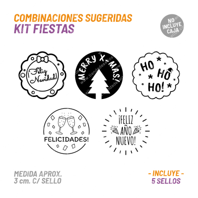 Kit 5 Sellos Fiestas BuhoMagico