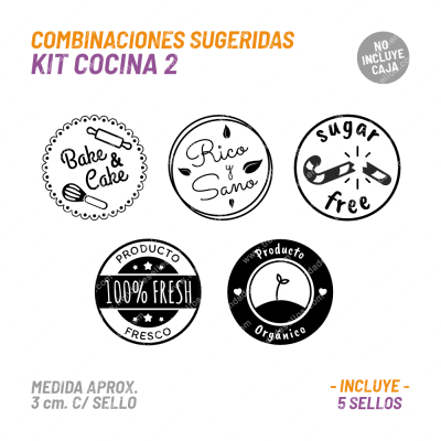 Kit 5 Sellos Cocina 2 BuhoMagico