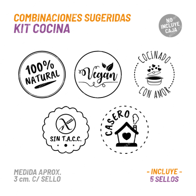 Kit 5 Sellos Cocina 1 BuhoMagico