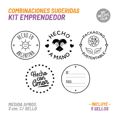 Kit 5 Sellos Emprendedores 1 BuhoMagico