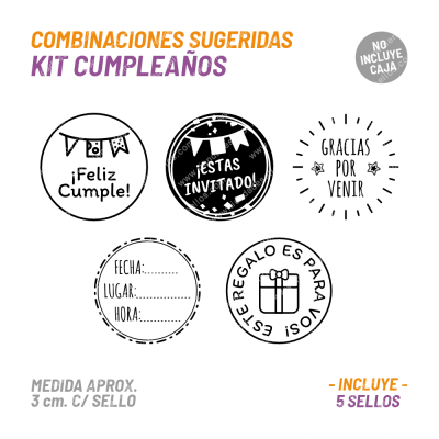 Kit 5 Sellos Cumple BuhoMagico