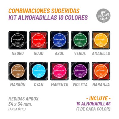 Kit Almohadillas 10 Colores BuhoMagico