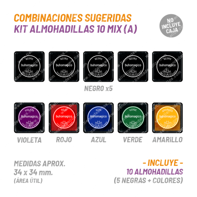 Kit Almohadillas 10 Mix (A) BuhoMagico