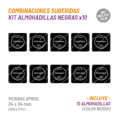 Kit Almohadillas Negras x10 BuhoMagico