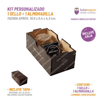 Kit Caja 1 Sello + 1 Almohadilla Personalizado