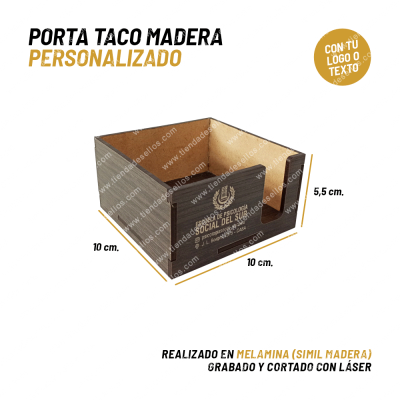 Porta Taco Anotador de Madera Personalizado