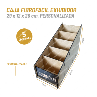 Caja FibroFacil Exhibidor 29cm 5 Divisiones Personalizada