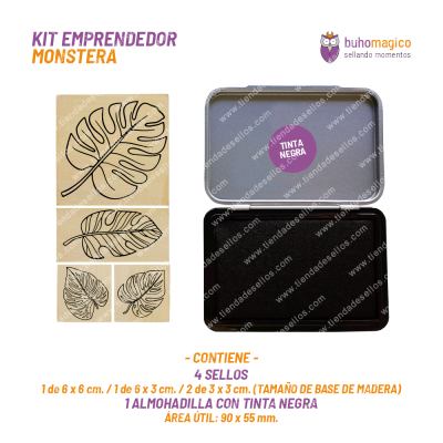 Kit 4 Sellos Emprendedor MONSTERA BuhoMagico