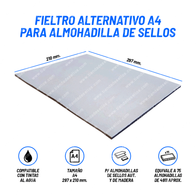 Fieltro Alternativo A4 para Almohadilla de Sellos