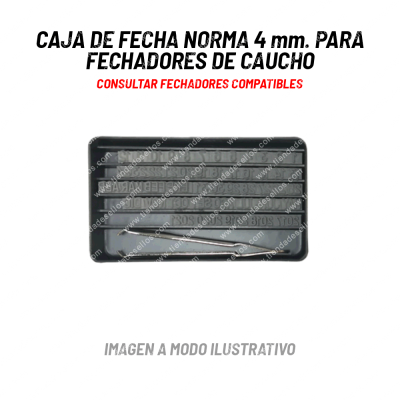 Caja de Fecha Norma 4mm. para Fechador de Caucho
